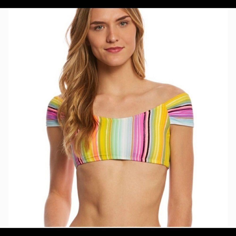 Raisins Newport Island Stripe Off The Shoulder Top